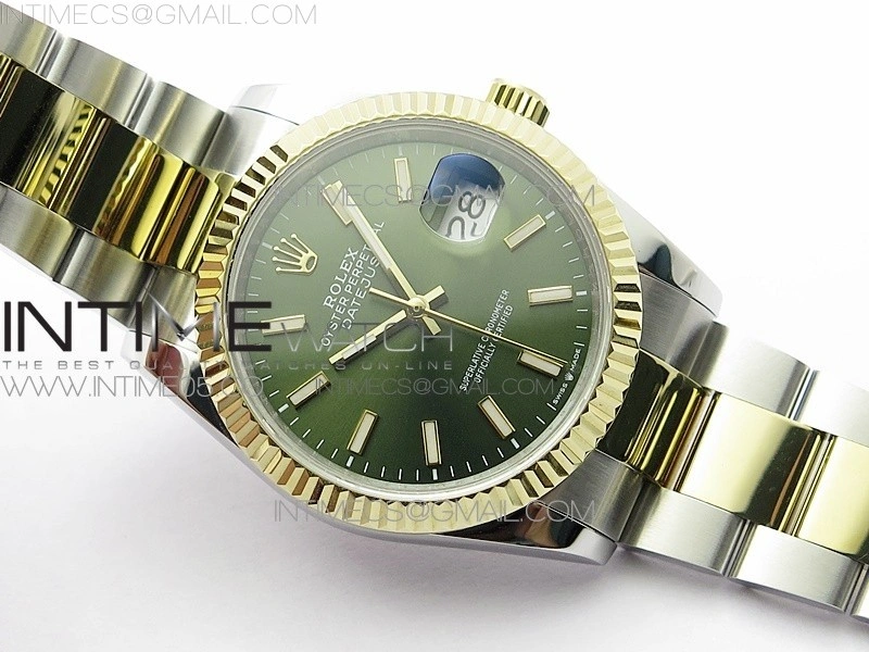 Datejust 36mm 116231 SS YG BP 1:1 Best Edition Green Dial Stick Markers On SS YG Oyster Bracelet A2824