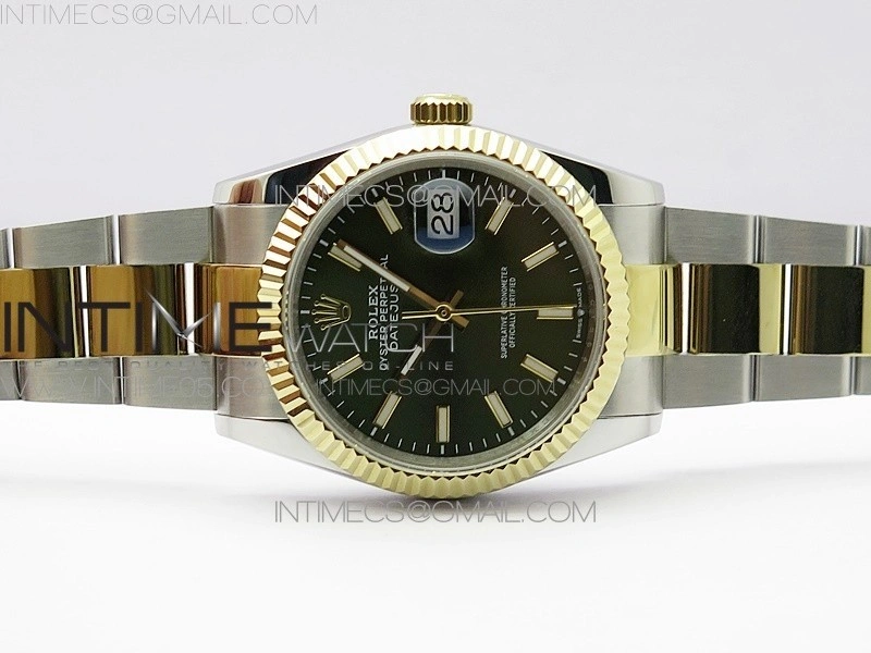 Datejust 36mm 116231 SS YG BP 1:1 Best Edition Green Dial Stick Markers On SS YG Oyster Bracelet A2824