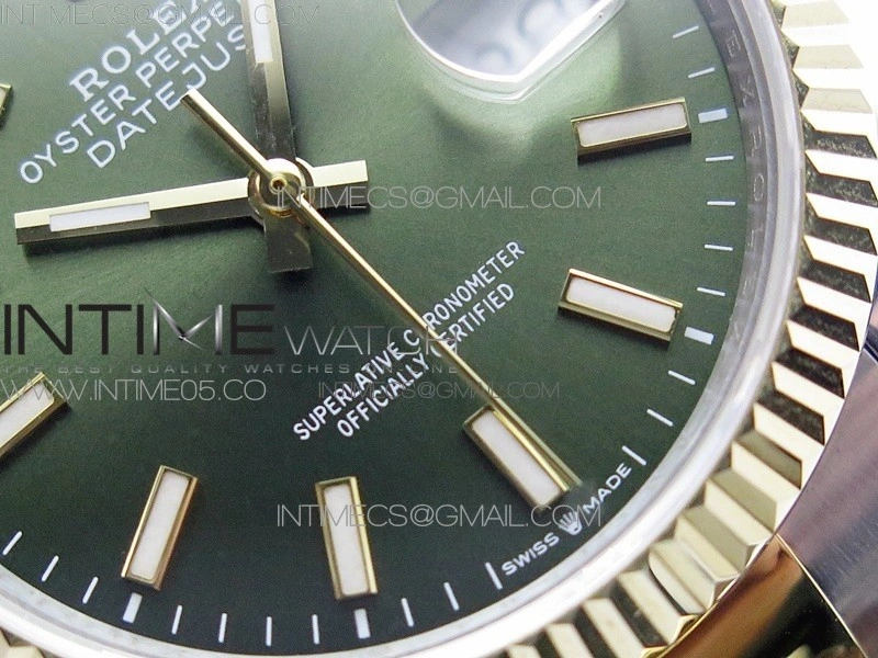 Datejust 36mm 116231 SS YG BP 1:1 Best Edition Green Dial Stick Markers On SS YG Oyster Bracelet A2824