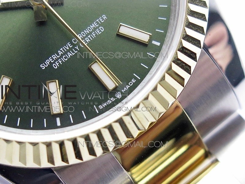 Datejust 36mm 116231 SS YG BP 1:1 Best Edition Green Dial Stick Markers On SS YG Oyster Bracelet A2824