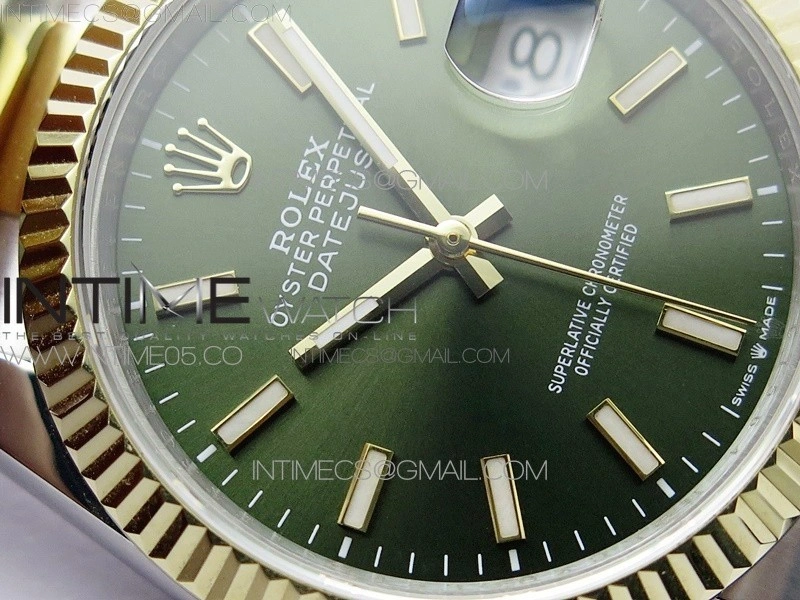 Datejust 36mm 116231 SS YG BP 1:1 Best Edition Green Dial Stick Markers On SS YG Oyster Bracelet A2824