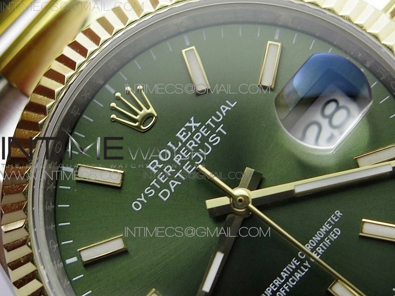 Datejust 36mm 116231 SS YG BP 1:1 Best Edition Green Dial Stick Markers On SS YG Oyster Bracelet A2824