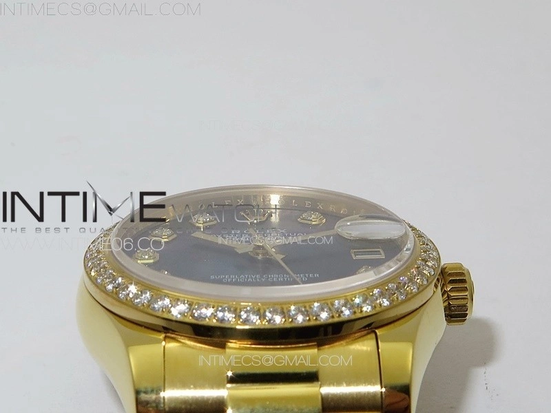 DateJust 31mm 178271 YG APSF Best Edition Blue MOP Dial Crystal Markers on President Bracelet A2824