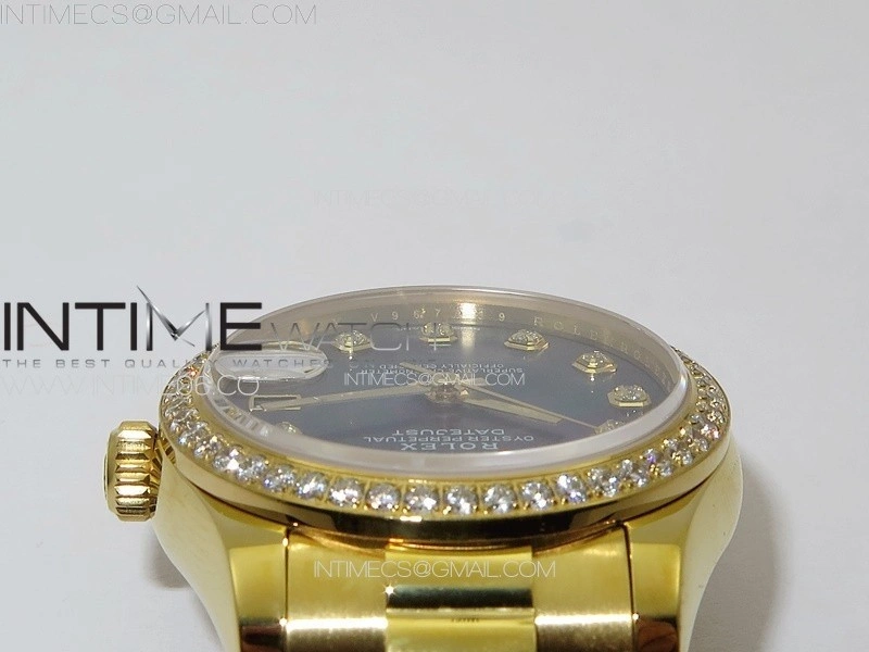 DateJust 31mm 178271 YG APSF Best Edition Blue MOP Dial Crystal Markers on President Bracelet A2824