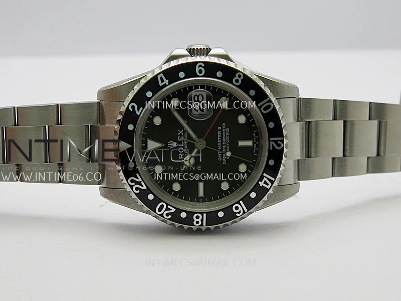 GMT-Master 16710 Black Bezel SS BP Best Edition Black Dial On Oyster Bracelet Super Clone 3186