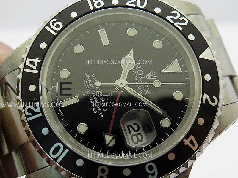 GMT-Master 16710 Black Bezel SS BP Best Edition Black Dial On Oyster Bracelet Super Clone 3186