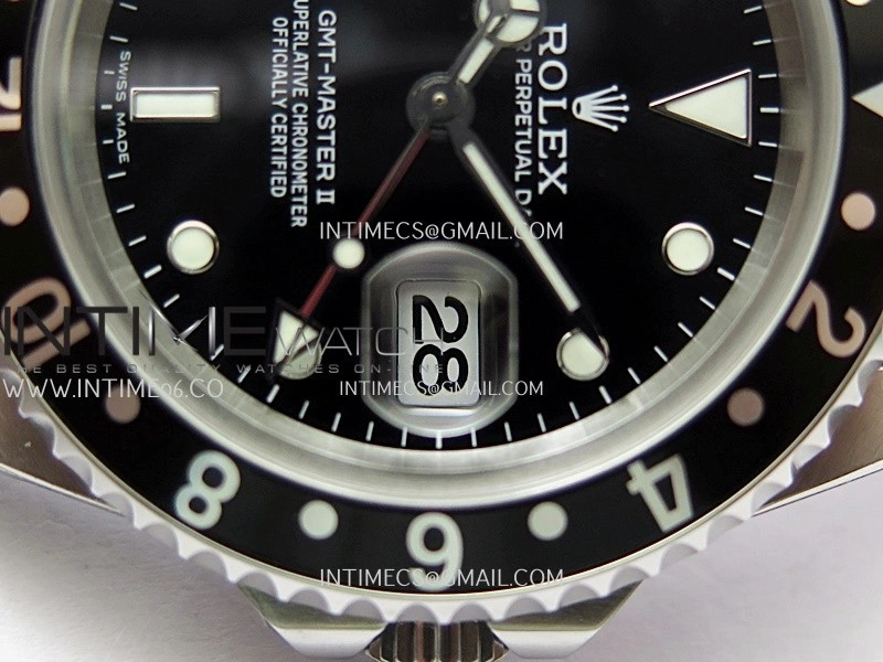 GMT-Master 16710 Black Bezel SS BP Best Edition Black Dial On Oyster Bracelet Super Clone 3186