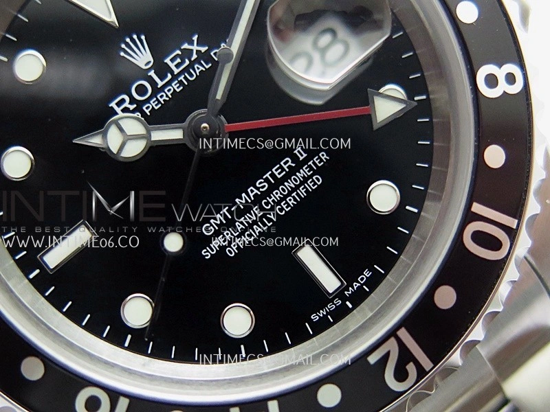 GMT-Master 16710 Black Bezel SS BP Best Edition Black Dial On Oyster Bracelet Super Clone 3186