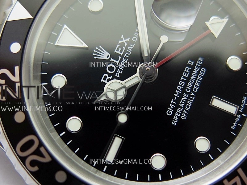 GMT-Master 16710 Black Bezel SS BP Best Edition Black Dial On Oyster Bracelet Super Clone 3186