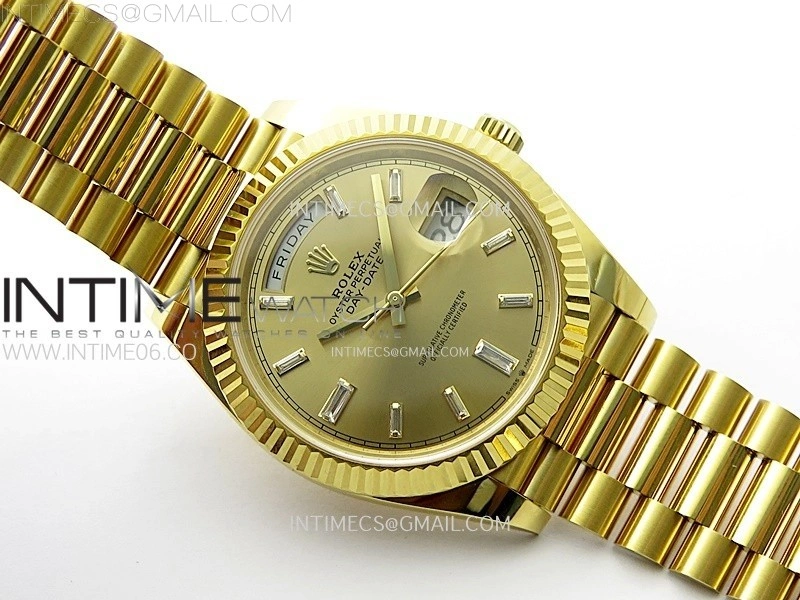 Day Date 228238 40mm 904L YG 1:1 AR+F Best Edition Gold Dial T Diamonds Markers on YG President Bracelet SA3255