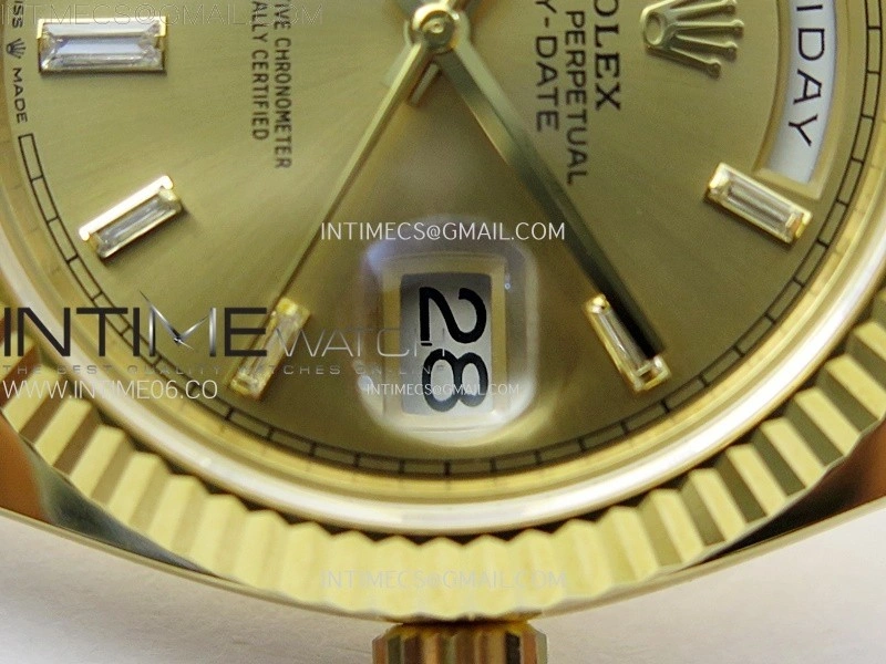 Day Date 228238 40mm 904L YG 1:1 AR+F Best Edition Gold Dial T Diamonds Markers on YG President Bracelet SA3255