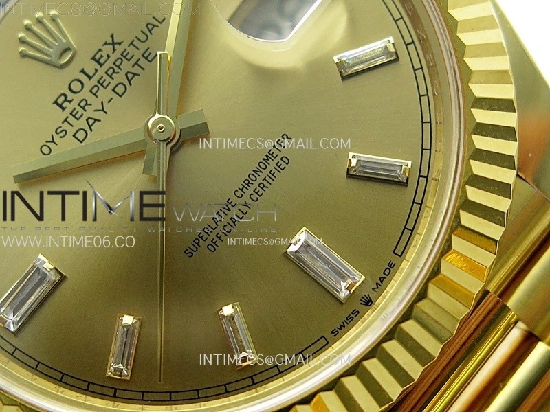 Day Date 228238 40mm 904L YG 1:1 AR+F Best Edition Gold Dial T Diamonds Markers on YG President Bracelet SA3255