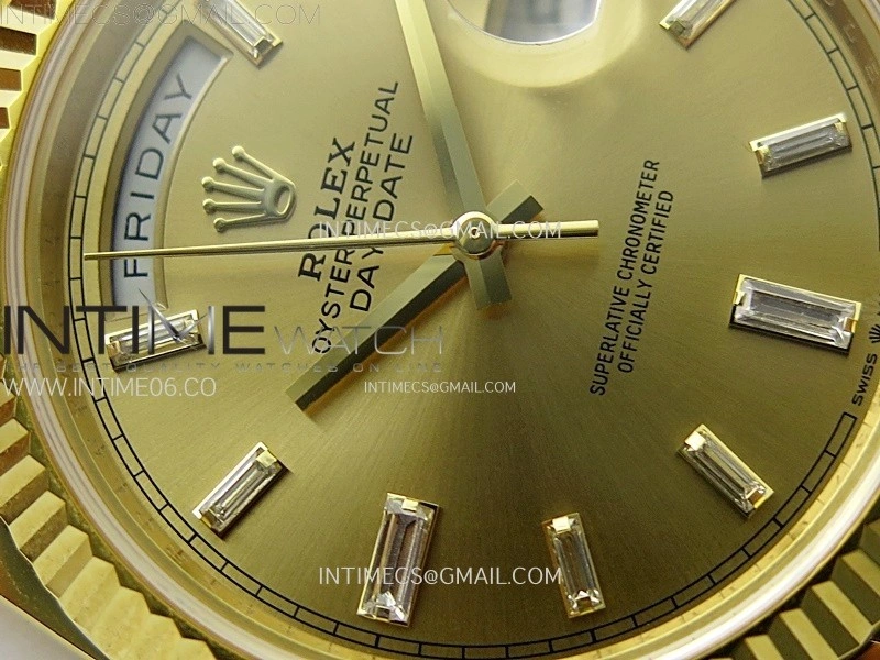 Day Date 228238 40mm 904L YG 1:1 AR+F Best Edition Gold Dial T Diamonds Markers on YG President Bracelet SA3255