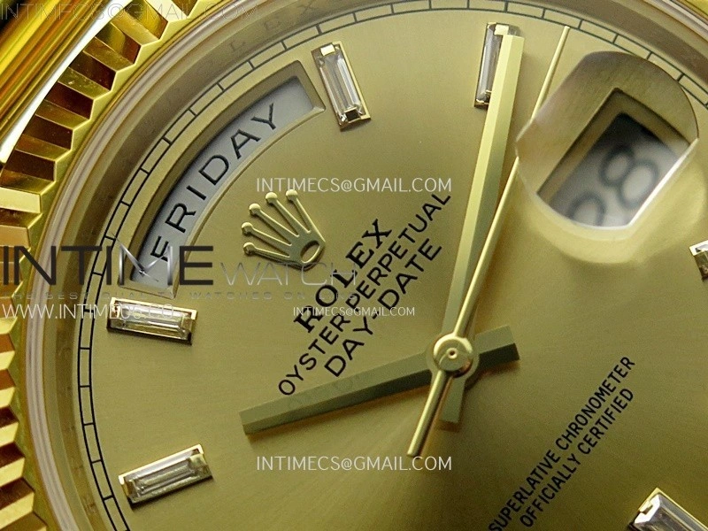 Day Date 228238 40mm 904L YG 1:1 AR+F Best Edition Gold Dial T Diamonds Markers on YG President Bracelet SA3255