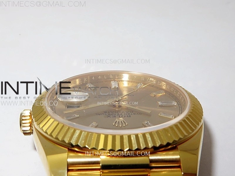 Day Date 228238 40mm 904L YG 1:1 AR+F Best Edition Gold Dial T Diamonds Markers on YG President Bracelet SA3255