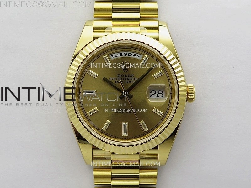 Day Date 228238 40mm 904L YG 1:1 AR+F Best Edition Gold Dial T Diamonds Markers on YG President Bracelet SA3255