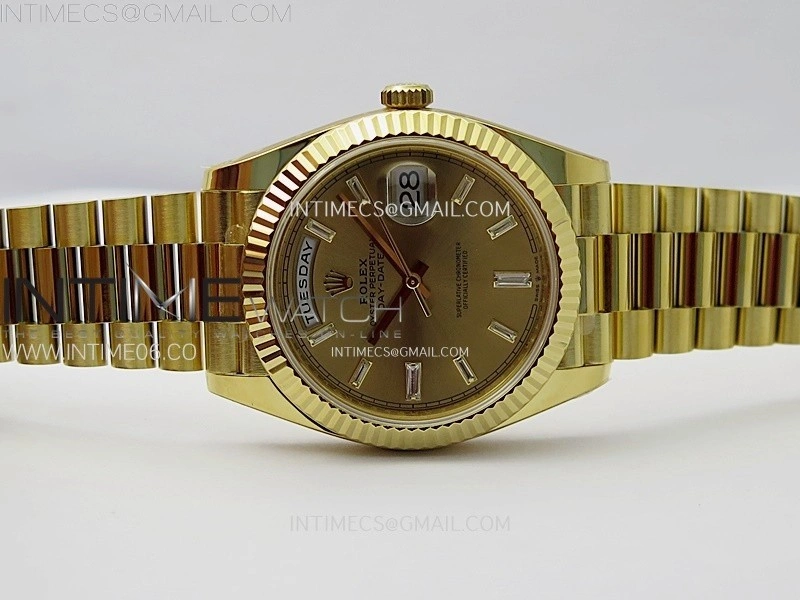 Day Date 228238 40mm 904L YG 1:1 AR+F Best Edition Gold Dial T Diamonds Markers on YG President Bracelet SA3255