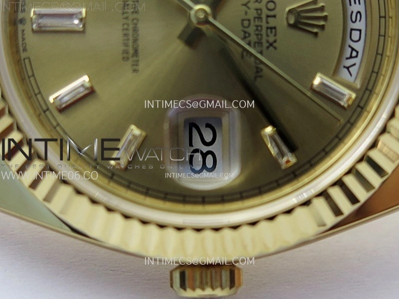 Day Date 228238 40mm 904L YG 1:1 AR+F Best Edition Gold Dial T Diamonds Markers on YG President Bracelet SA3255
