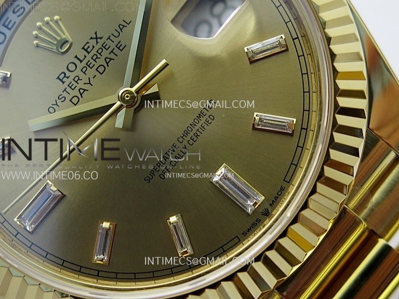 Day Date 228238 40mm 904L YG 1:1 AR+F Best Edition Gold Dial T Diamonds Markers on YG President Bracelet SA3255