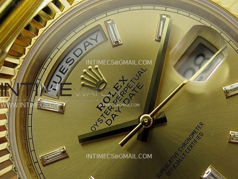 Day Date 228238 40mm 904L YG 1:1 AR+F Best Edition Gold Dial T Diamonds Markers on YG President Bracelet SA3255