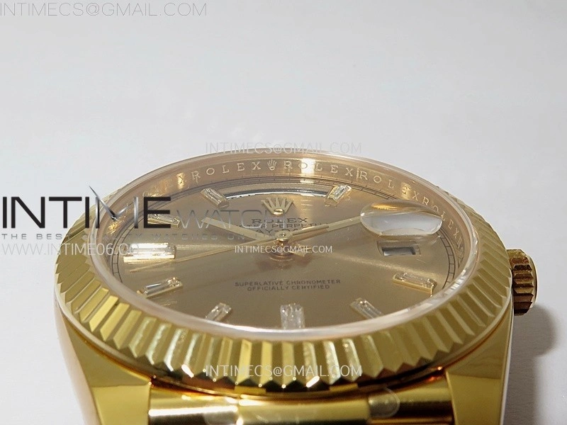 Day Date 228238 40mm 904L YG 1:1 AR+F Best Edition Gold Dial T Diamonds Markers on YG President Bracelet SA3255