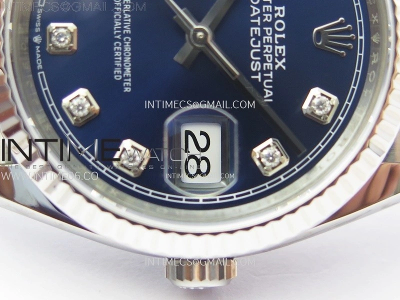 DateJust 36 SS 126234 VSF 1:1 Best Edition 904L Steel Blue Dial Diamonds Markers on Jubilee Bracelet VS3235