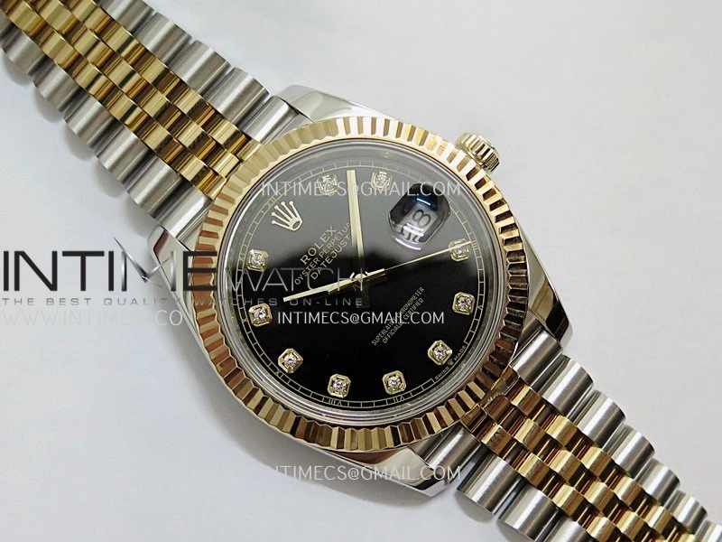 DateJust 41mm 126333 Wrapped SS YG 3EF 1:1 Best Edition Black Dial Diamond Marker on Wrapped SS YG Jubilee Bracelet A3235