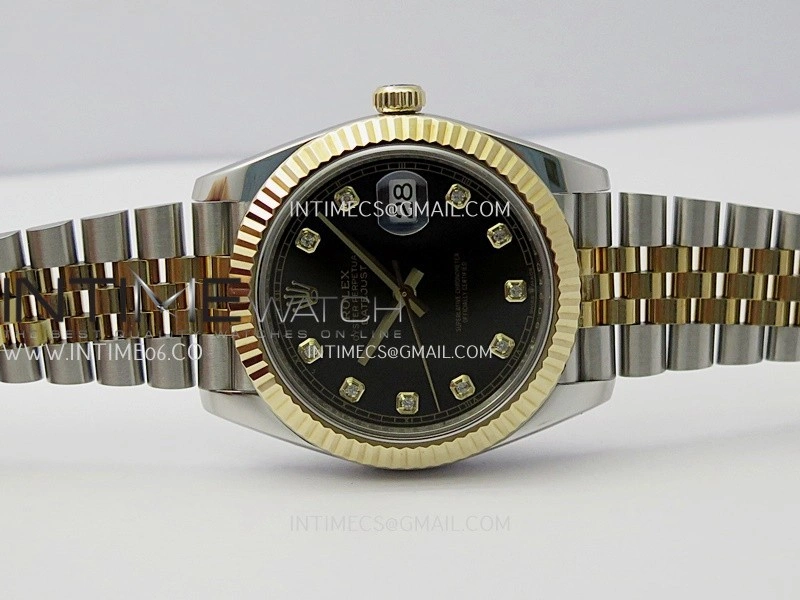 DateJust 41mm 126333 Wrapped SS YG 3EF 1:1 Best Edition Black Dial Diamond Marker on Wrapped SS YG Jubilee Bracelet A3235