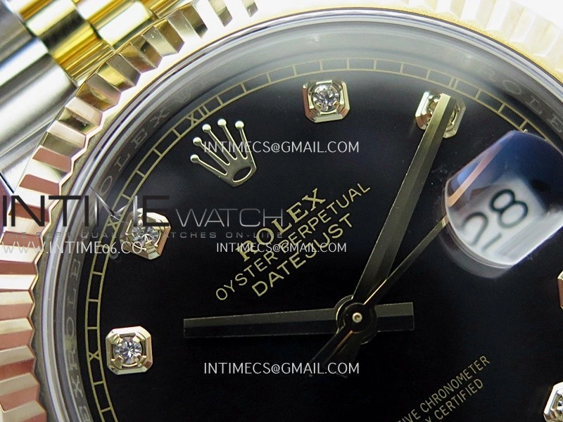 DateJust 41mm 126333 Wrapped SS YG 3EF 1:1 Best Edition Black Dial Diamond Marker on Wrapped SS YG Jubilee Bracelet A3235