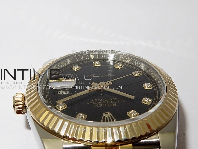 DateJust 41mm 126333 Wrapped SS YG 3EF 1:1 Best Edition Black Dial Diamond Marker on Wrapped SS YG Jubilee Bracelet A3235
