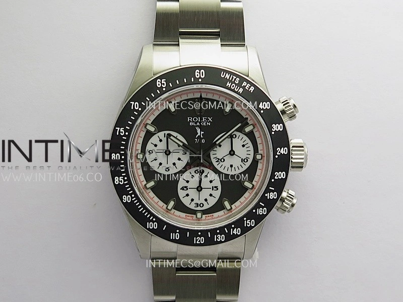 Daytona 116500 Blacken 904L SS PMSF 1:1 Best Edition Black Dial White Subdial Stick Marker On 904L SS Bracelet DD4130