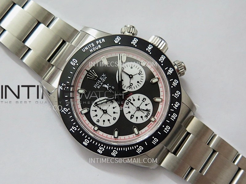 Daytona 116500 Blacken 904L SS PMSF 1:1 Best Edition Black Dial White Subdial Stick Marker On 904L SS Bracelet DD4130
