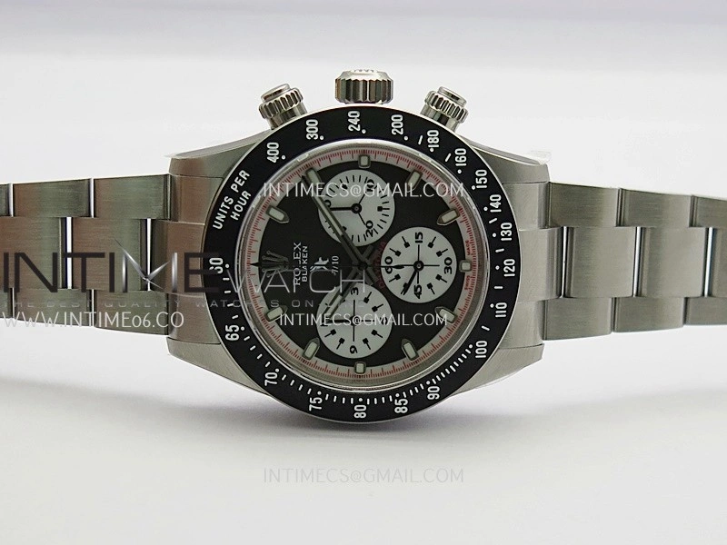 Daytona 116500 Blacken 904L SS PMSF 1:1 Best Edition Black Dial White Subdial Stick Marker On 904L SS Bracelet DD4130