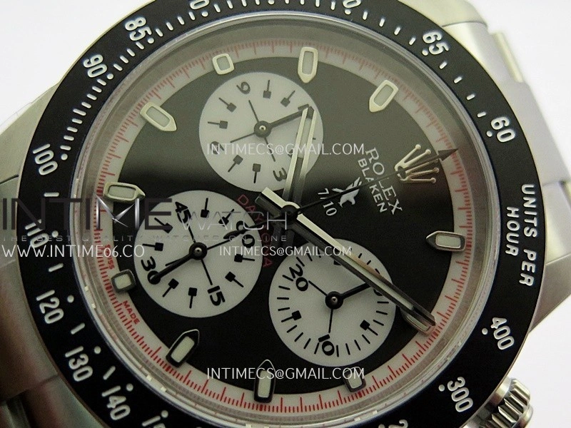 Daytona 116500 Blacken 904L SS PMSF 1:1 Best Edition Black Dial White Subdial Stick Marker On 904L SS Bracelet DD4130