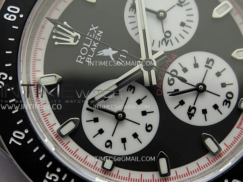 Daytona 116500 Blacken 904L SS PMSF 1:1 Best Edition Black Dial White Subdial Stick Marker On 904L SS Bracelet DD4130