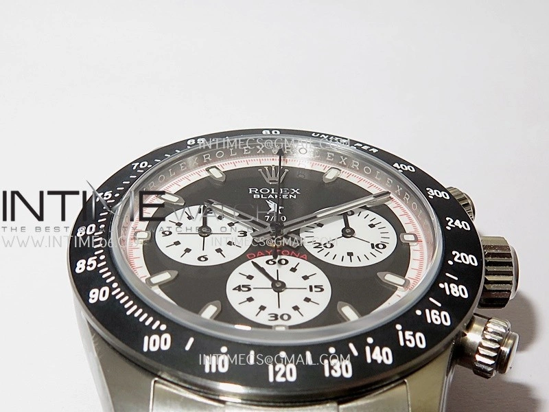 Daytona 116500 Blacken 904L SS PMSF 1:1 Best Edition Black Dial White Subdial Stick Marker On 904L SS Bracelet DD4130