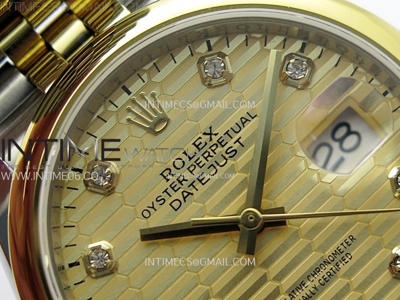 DateJust 36MM 126203 SS YG APSF 1:1 Best Edition Gold Fluted Dial Diamond Markers on SS YG Jubilee Bracelet SA3235