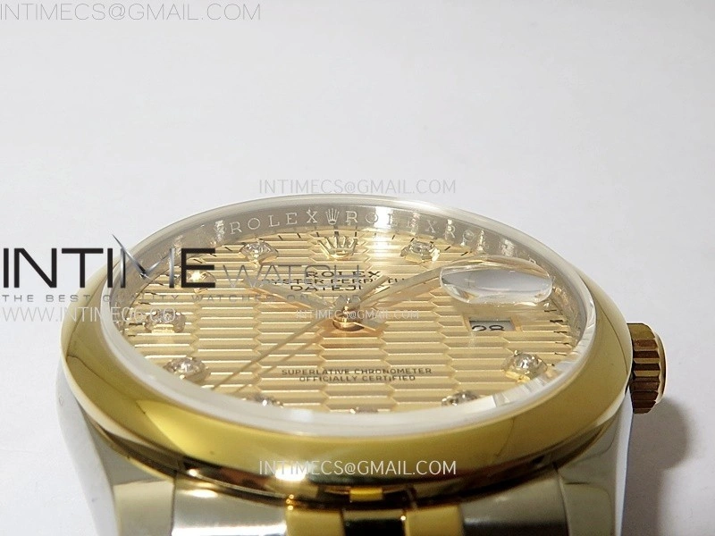 DateJust 36MM 126203 SS YG APSF 1:1 Best Edition Gold Fluted Dial Diamond Markers on SS YG Jubilee Bracelet SA3235