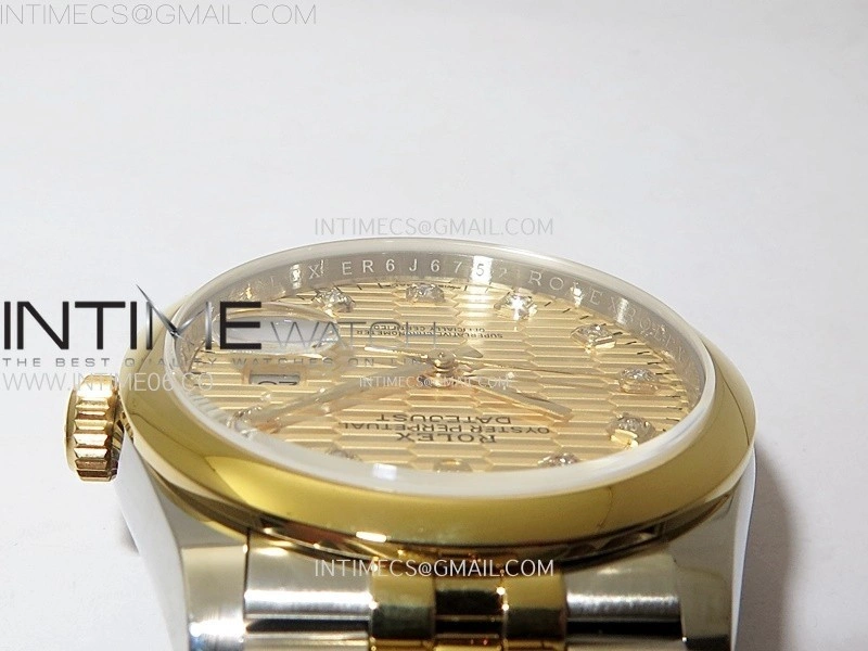 DateJust 36MM 126203 SS YG APSF 1:1 Best Edition Gold Fluted Dial Diamond Markers on SS YG Jubilee Bracelet SA3235