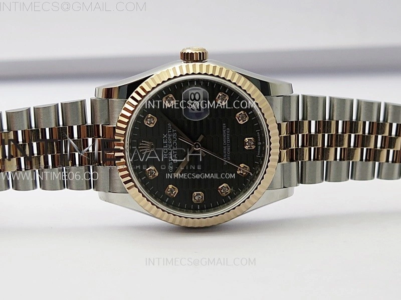 DateJust 36MM 126231 SS RG APSF 1:1 Best Edition Gray Fluted Dial Diamond Markers on SS RG Jubilee Bracelet SA3235