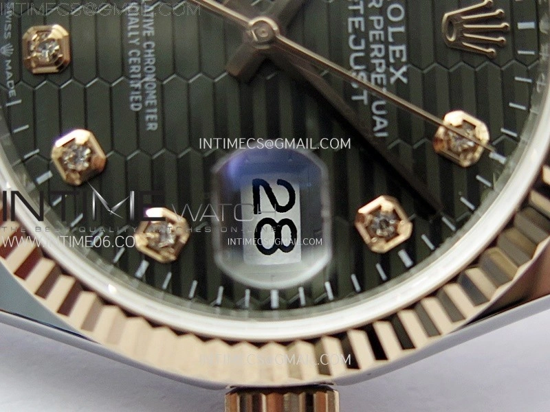 DateJust 36MM 126231 SS RG APSF 1:1 Best Edition Gray Fluted Dial Diamond Markers on SS RG Jubilee Bracelet SA3235