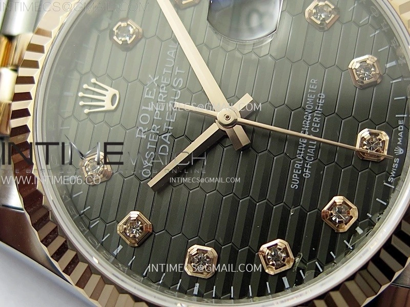 DateJust 36MM 126231 SS RG APSF 1:1 Best Edition Gray Fluted Dial Diamond Markers on SS RG Jubilee Bracelet SA3235