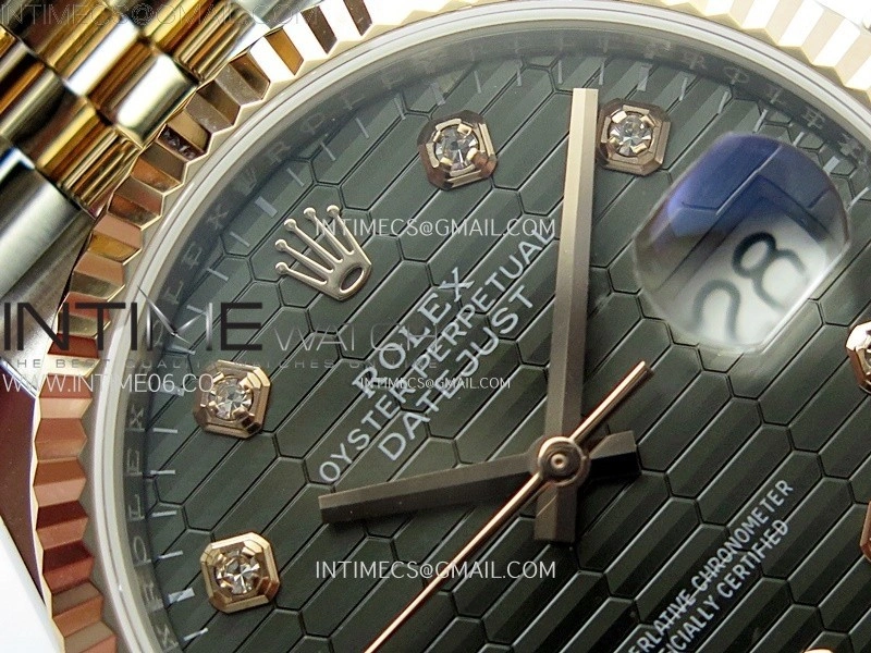 DateJust 36MM 126231 SS RG APSF 1:1 Best Edition Gray Fluted Dial Diamond Markers on SS RG Jubilee Bracelet SA3235