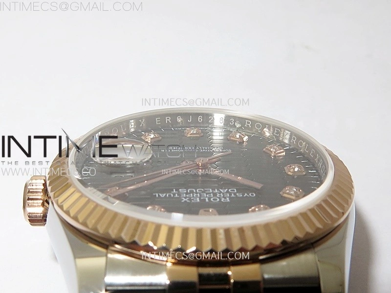DateJust 36MM 126231 SS RG APSF 1:1 Best Edition Gray Fluted Dial Diamond Markers on SS RG Jubilee Bracelet SA3235