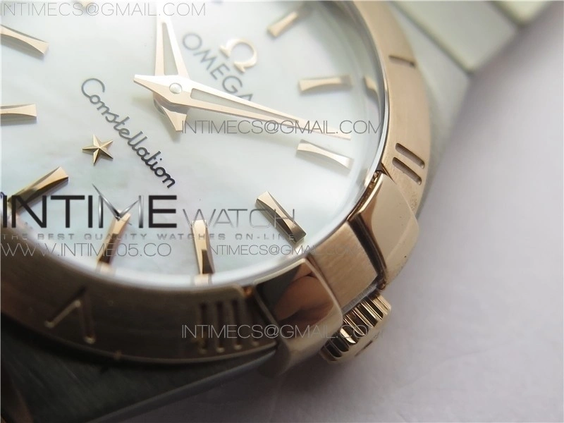 Constellation Ladies 27mm K11F 1:1 Best Edition SS RG White MOP Dial Diamonds Markers on SS RG Bracelet ETA Quartz