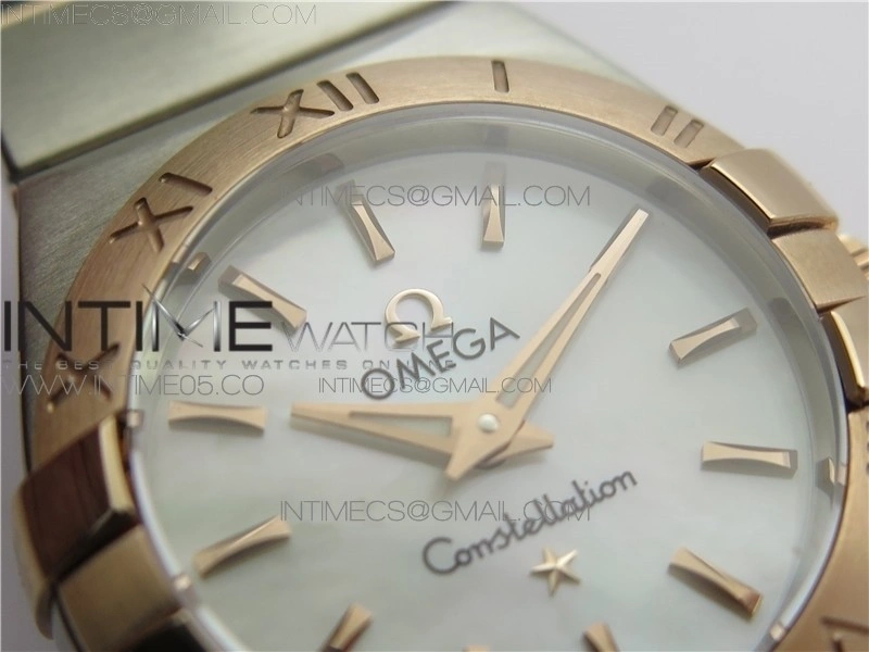 Constellation Ladies 27mm K11F 1:1 Best Edition SS RG White MOP Dial Diamonds Markers on SS RG Bracelet ETA Quartz