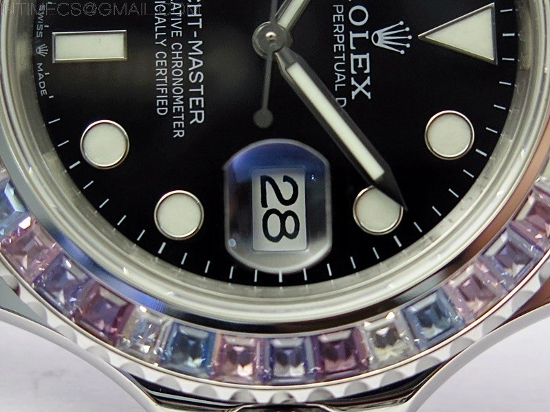 Yacht-Master 226659 KF 1:1 Gain Weight Best Edition Diamonds Bezel WG Wrapped on Oysterflex Strap VR3235