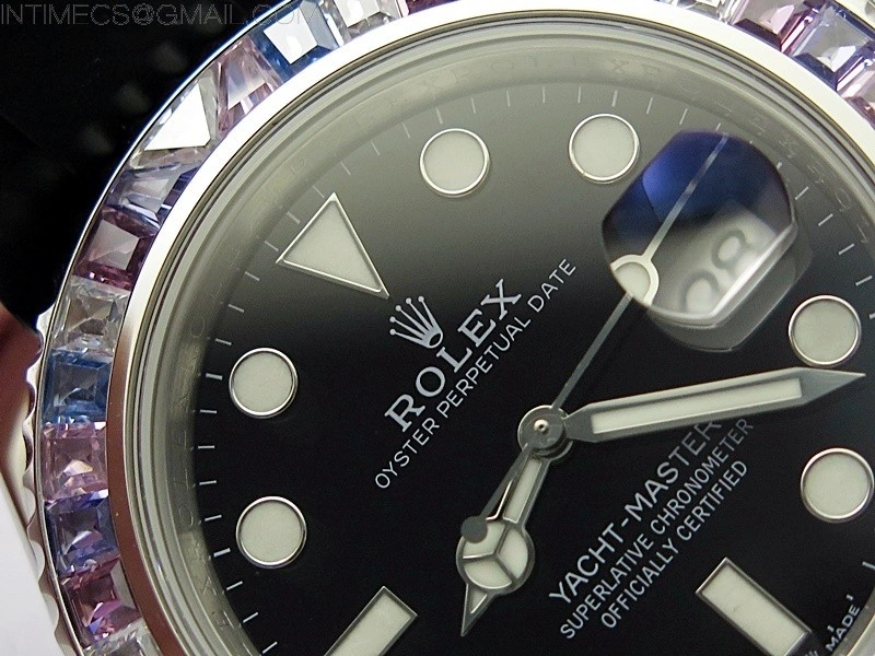 Yacht-Master 226659 KF 1:1 Gain Weight Best Edition Diamonds Bezel WG Wrapped on Oysterflex Strap VR3235