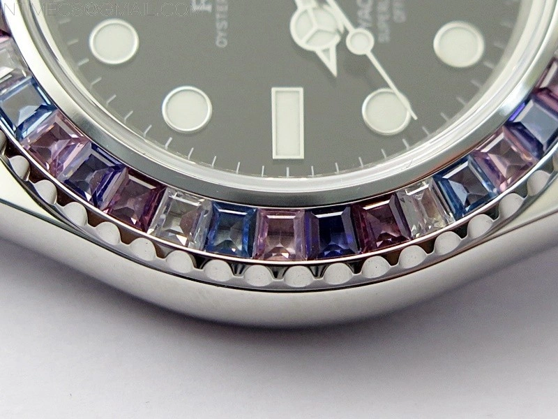 Yacht-Master 226659 KF 1:1 Gain Weight Best Edition Diamonds Bezel WG Wrapped on Oysterflex Strap VR3235