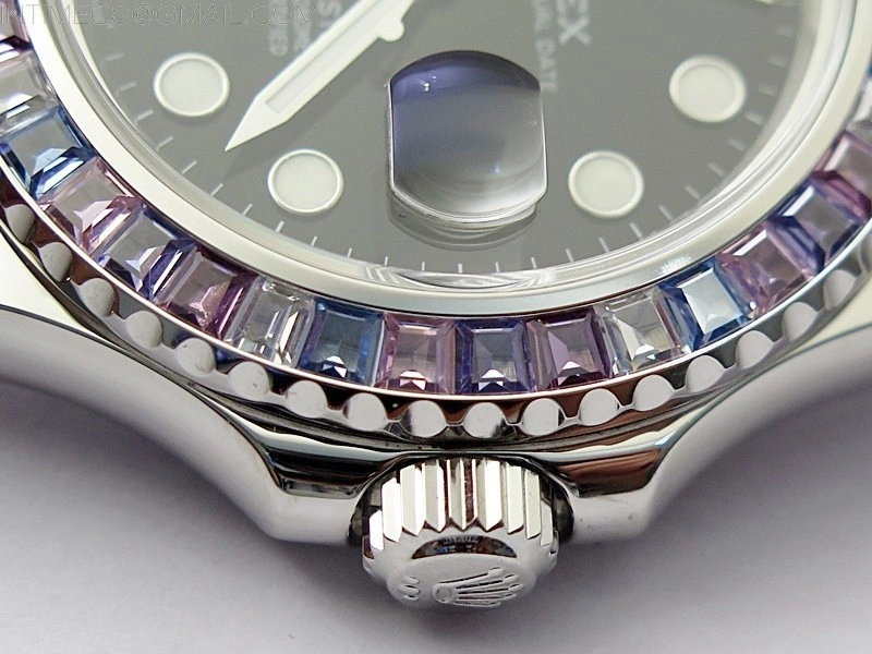 Yacht-Master 226659 KF 1:1 Gain Weight Best Edition Diamonds Bezel WG Wrapped on Oysterflex Strap VR3235